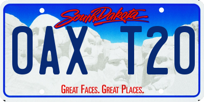 SD license plate 0AXT20
