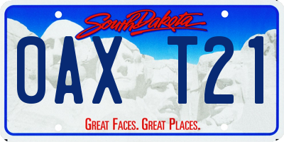 SD license plate 0AXT21