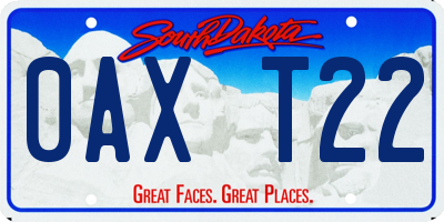 SD license plate 0AXT22