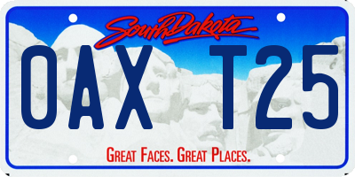 SD license plate 0AXT25