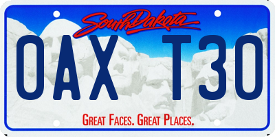 SD license plate 0AXT30