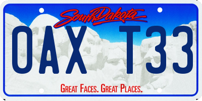 SD license plate 0AXT33