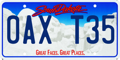 SD license plate 0AXT35
