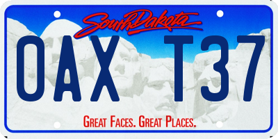 SD license plate 0AXT37