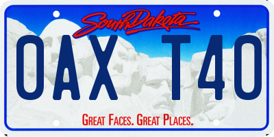 SD license plate 0AXT40