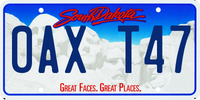 SD license plate 0AXT47