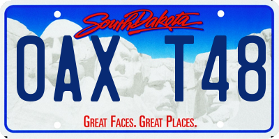 SD license plate 0AXT48