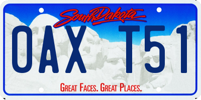 SD license plate 0AXT51