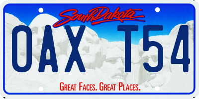 SD license plate 0AXT54