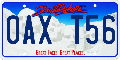 SD license plate 0AXT56