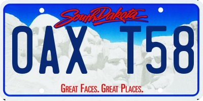 SD license plate 0AXT58