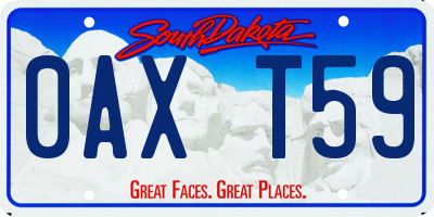 SD license plate 0AXT59