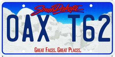 SD license plate 0AXT62