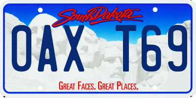 SD license plate 0AXT69