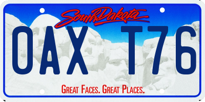SD license plate 0AXT76
