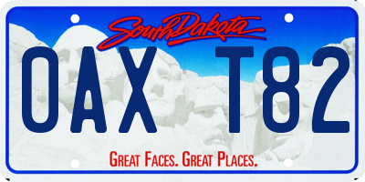 SD license plate 0AXT82