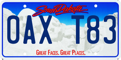 SD license plate 0AXT83
