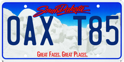 SD license plate 0AXT85