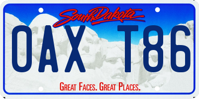 SD license plate 0AXT86