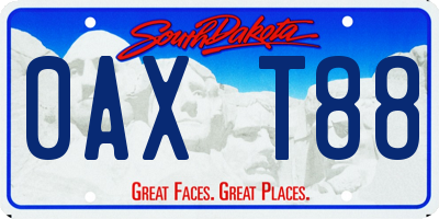 SD license plate 0AXT88