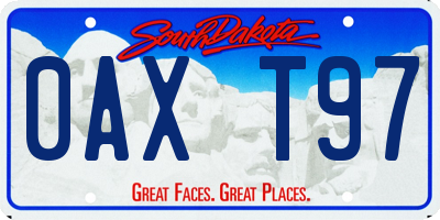 SD license plate 0AXT97