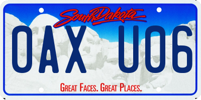 SD license plate 0AXU06