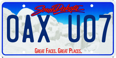 SD license plate 0AXU07