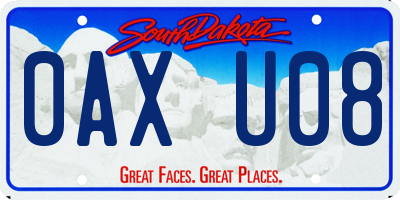 SD license plate 0AXU08