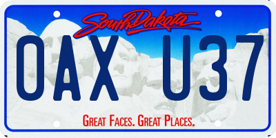 SD license plate 0AXU37