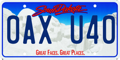 SD license plate 0AXU40
