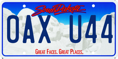 SD license plate 0AXU44