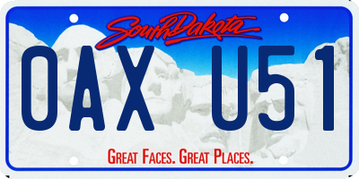 SD license plate 0AXU51