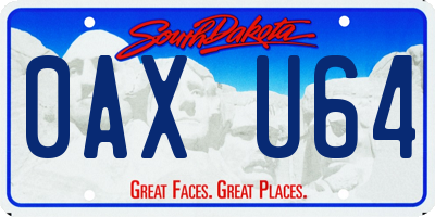 SD license plate 0AXU64