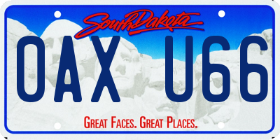 SD license plate 0AXU66