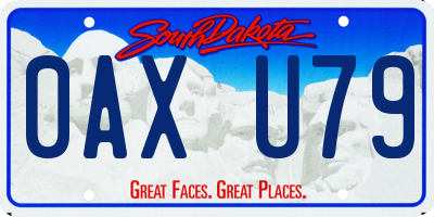 SD license plate 0AXU79