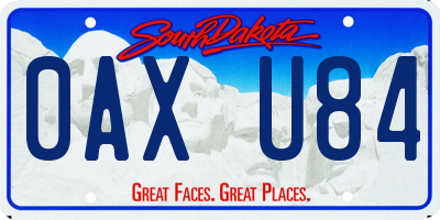 SD license plate 0AXU84