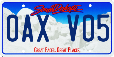 SD license plate 0AXV05