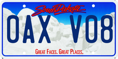SD license plate 0AXV08