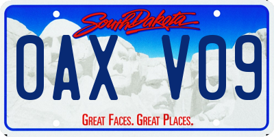 SD license plate 0AXV09