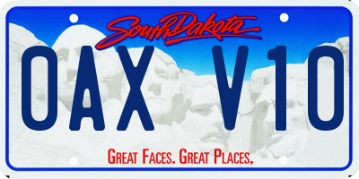 SD license plate 0AXV10
