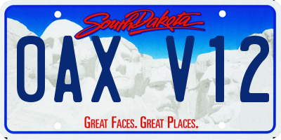 SD license plate 0AXV12