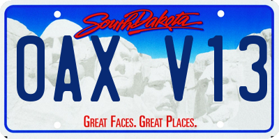 SD license plate 0AXV13