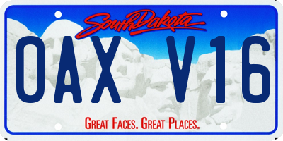 SD license plate 0AXV16