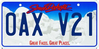 SD license plate 0AXV21