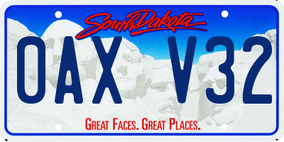 SD license plate 0AXV32