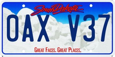 SD license plate 0AXV37