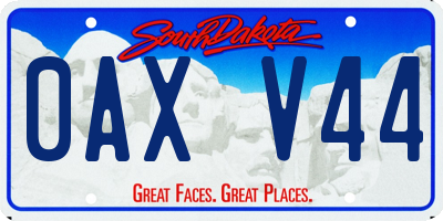 SD license plate 0AXV44