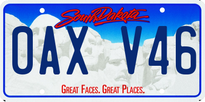 SD license plate 0AXV46