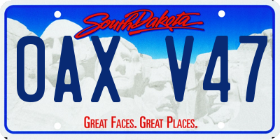 SD license plate 0AXV47