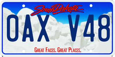 SD license plate 0AXV48